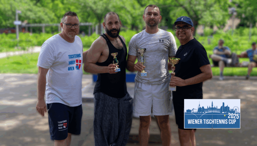 Tischtennis im Herderpark: Sieger des 4. Wiener Tischtennis Cups 2025 in Wien Simmering.