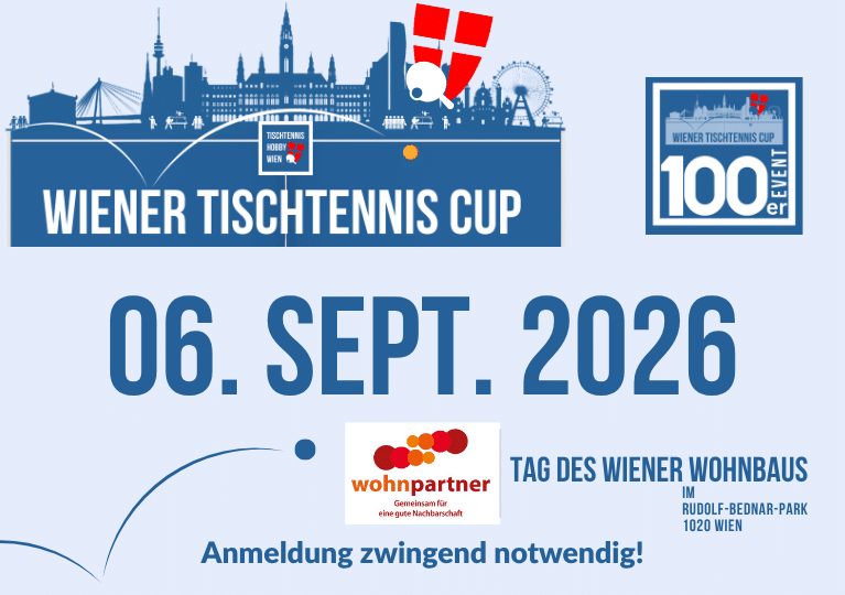Der Wiener Tischtennis Cup geht in seine dritte Saison und etabliert sich damit als eine der erfolgreichsten Turnierserien im Wiener Tischtennis. Gespielt wird an außergewöhnlichen, sehenswerten Locations, an denen zuvor noch nie eine Tischtennisplatte stand. Das Format bietet passende Bewerbe für alle Spielstärken – vom ambitionierten Hobbyspieler bis zur erfahrenen Spielerin.
