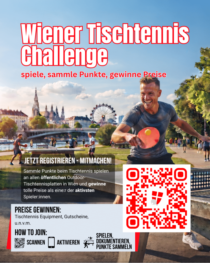 Tischtennis für alle! Die 1. Wiener Tischtennis Challenge sorgt für mehr Sichtbarkeit von Tischtennis in Wien.