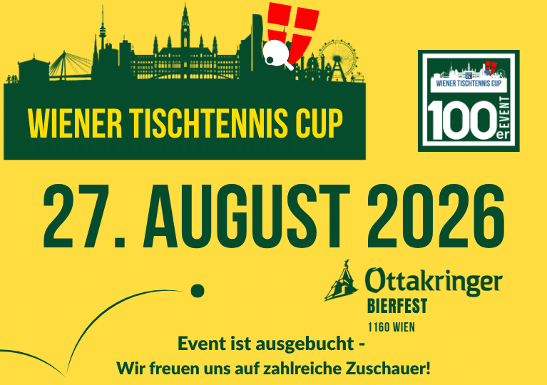 Der Wiener Tischtennis Cup geht in seine dritte Saison und etabliert sich damit als eine der erfolgreichsten Turnierserien im Wiener Tischtennis. Gespielt wird an außergewöhnlichen, sehenswerten Locations, an denen zuvor noch nie eine Tischtennisplatte stand. Das Format bietet passende Bewerbe für alle Spielstärken – vom ambitionierten Hobbyspieler bis zur erfahrenen Spielern.