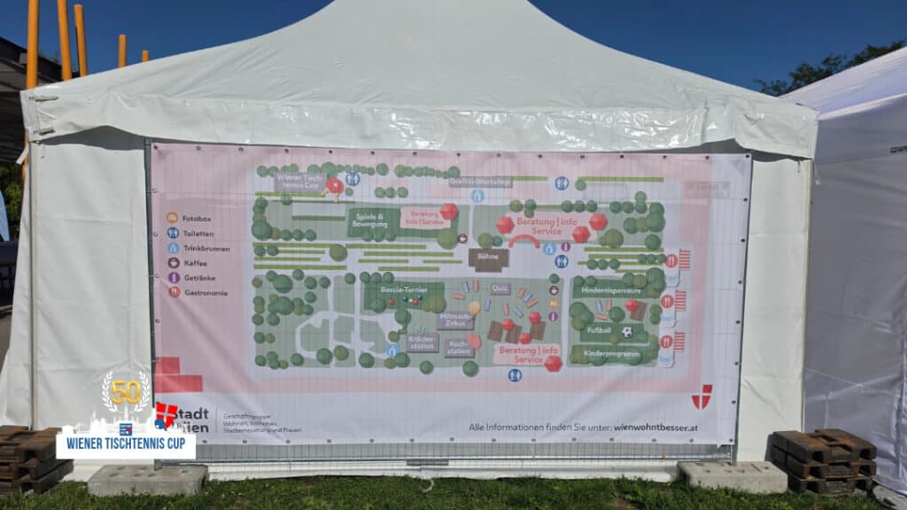 Der leicht zu findende Tischtennisplatz im Rudolf-Bednar-Park.