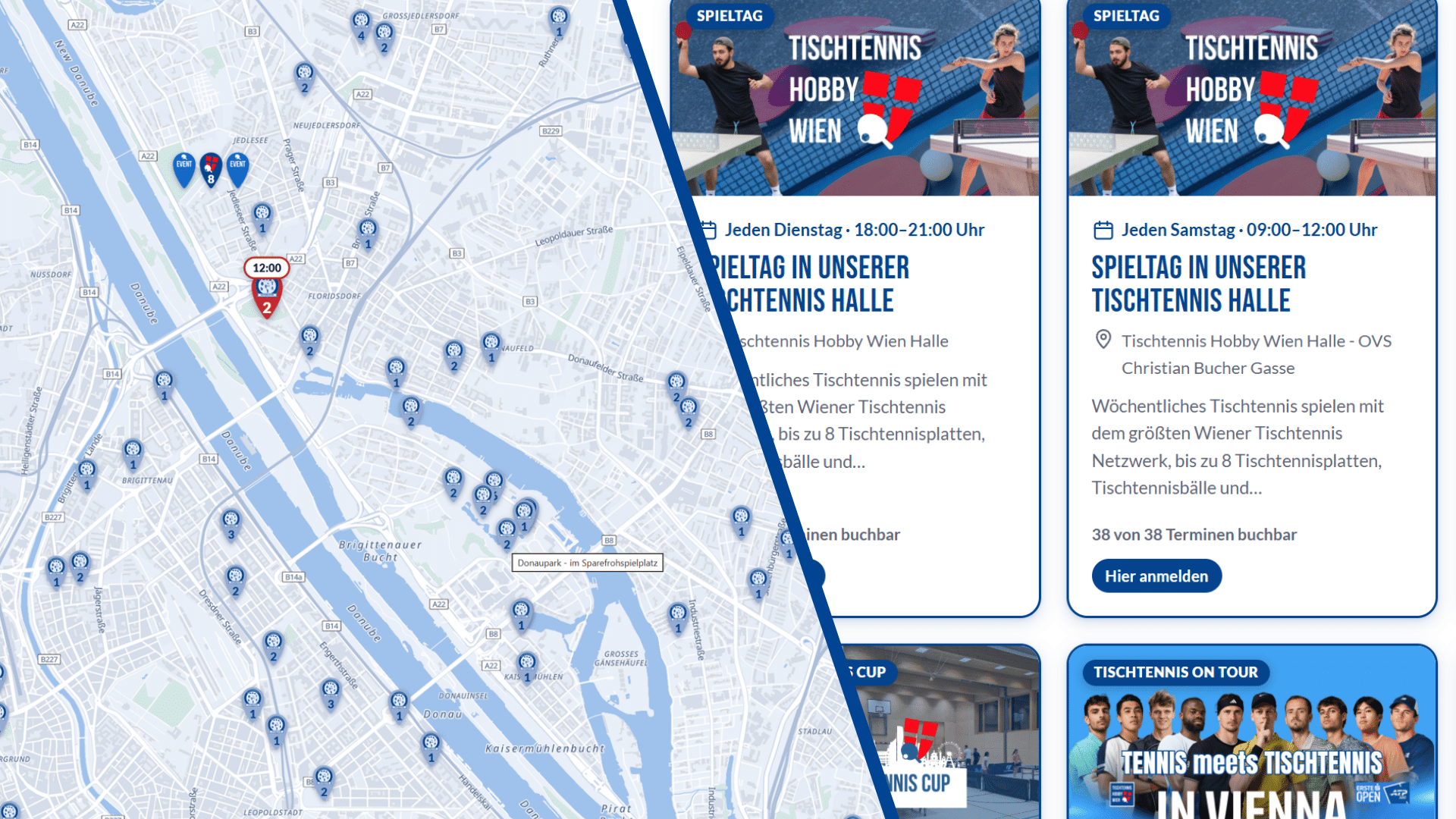Eine echte Tischtennis-Hobby-Revolution in Wien ermöglicht mit nur einem Klick auf die Tischtennis-Karte Wien den raschen Weg zum nächsten Match an der Platte.